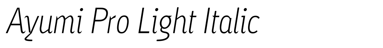 Ayumi Pro Light Italic